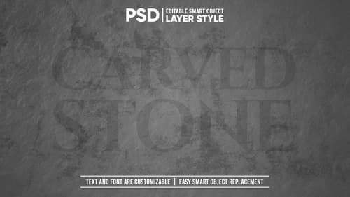 Hiệu ứng chữ 3D PSD khắc trên đá