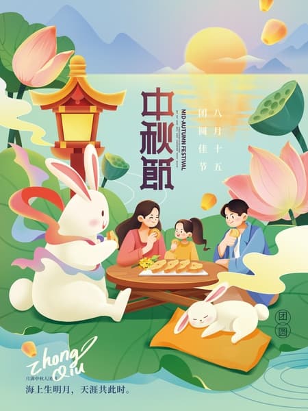 Mẫu thiết kế Poster, tranh trung thu cho Photoshop
