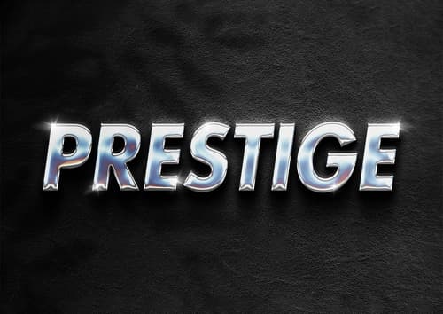 Hiệu ứng chữ kim loại bạc 3D PSD cho phần mềm photoshop mẫu 241