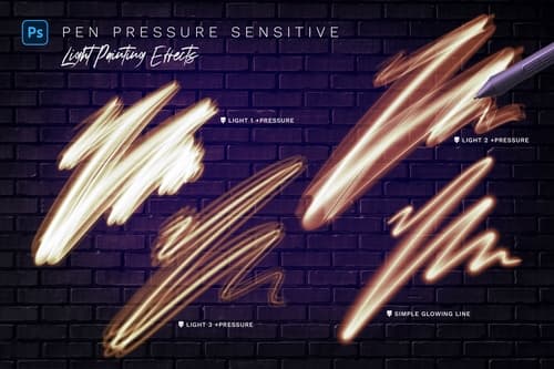 Bộ brush hiệu ứng ánh sáng đèn neon cho photoshop