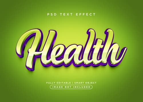 Hiệu ứng chữ 3D PSD màu xanh tím