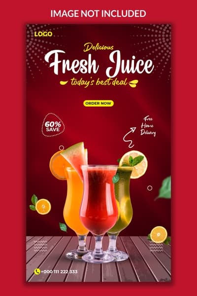 Banner quảng cáo nước sinh tố hoa quả các loại