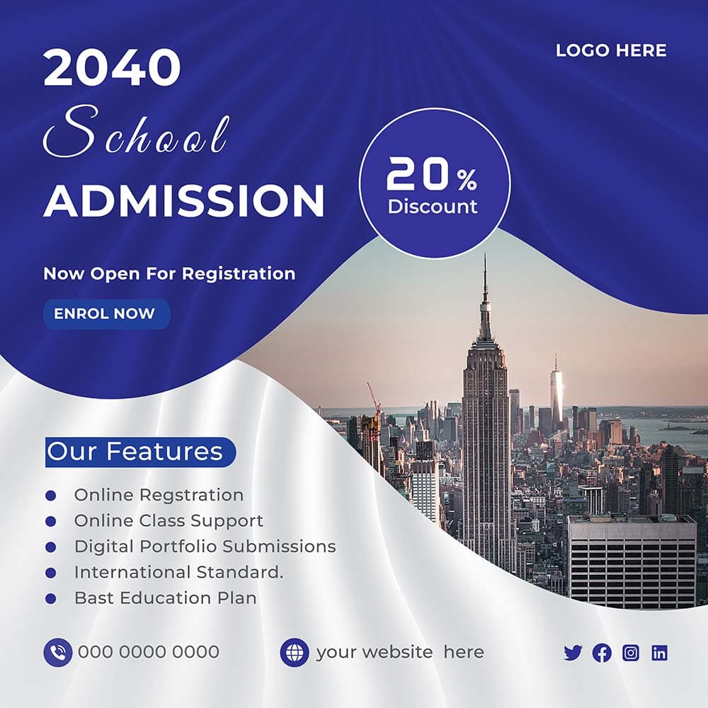 Banner tuyển sinh đại học nước ngoài file vector mẫu DH301