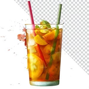 Hình ảnh cốc trà hoa quả file PNG mẫu JP39