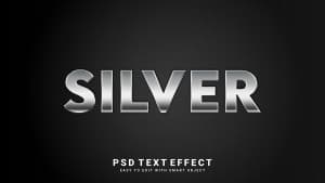 Hiệu ứng chữ 3D PSD cho phần mềm photoshop màu xám trắng - mẫu 289