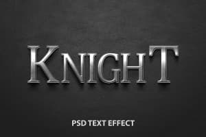 Hiệu ứng chữ 3D màu bạc file PSD mẫu HU746
