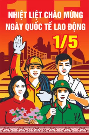 Phướn ngày lễ 30/4 và 1/5 file CDR mẫu K51