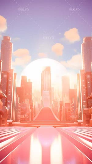 Background 3D thành phố file PNG mẫu JP108