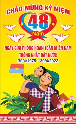 Phướn ngày lễ 30/4 và 1/5 file CDR mẫu K8