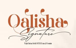 Font chữ ký viết tay sang trong SVN-Qalisha Signature Script
