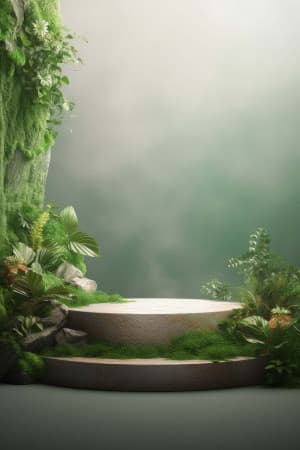 Background bục 3d thiên nhiên file JPG mẫu B83