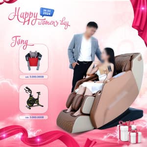 Banner ưu đãi ghế massage ngày 8-3 file PSD - mẫu số 655