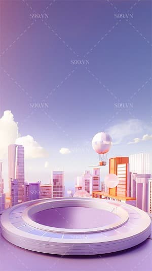 Background 3D thành phố file PNG mẫu JP93