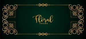 Khung hoa văn trang trí vàng gold V09 file EPS