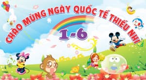 Backdrop Phông nền chào mừng tết thiếu nhi 1-6 File Corel số 21