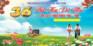 Backdrop kỉ niệm 36 năm ngày ra trường mẫu 16 file PSD