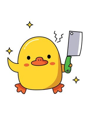 Hình minh họa con vịt vàng cute file vector mẫu số 876