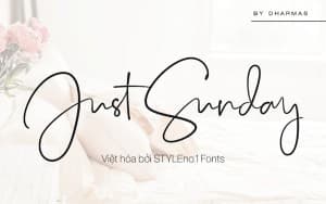 Font chữ viết tay, chữ ký mềm mại cho thiệp cưới, đám cưới SVN-Just Sunday