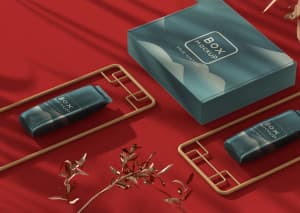 Mockup bao bì sản phẩm trà mẫu T17 PSD