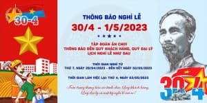 Banner thông báo nghỉ lễ 30/4 - 1/5 file PSD mẫu PM772