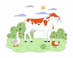 Trang trại bò vịt gà file vector mẫu số 519