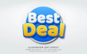 Hiệu ứng chữ 3D trắng vàng xanh EPS cho phần mềm illustrator S36