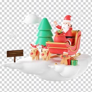 Hình ảnh ông già noel đi phát quà file PNG mẫu số 760