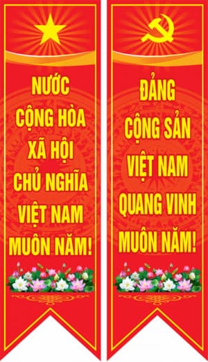 Phướn ngày lễ 04/4 và 1/5 file CDR mẫu K6