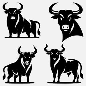 Bộ sưu tập hình ảnh chú trâu file vector mẫu PM483