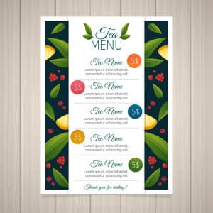 Menu quán nước file EPS và AI mẫu MN40