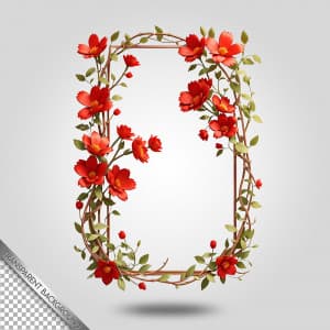 Khung kim loại 3D hoa thiên nhiên file PSD mẫu KL257