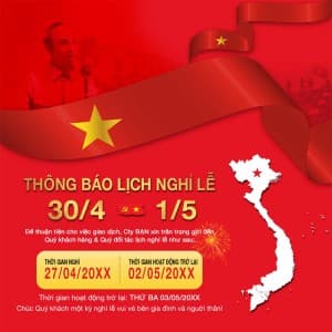 Poster thông báo nghỉ lễ file PSD mẫu PM781