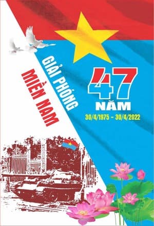 Poster chào mừng ngày thống nhất đất nước 30-4 file CDR mẫu PM796