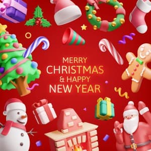 Banner giáng sinh nền đỏ file vector mẫu số 301