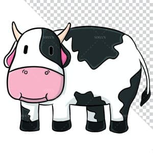 Hình ảnh chú bò sữa cute file PNG mẫu PM731