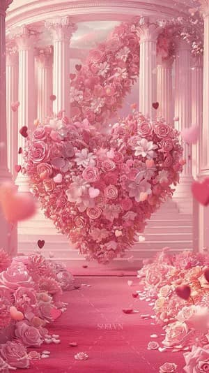 Background trái tim hoa hồng tình yêu file PNG mẫu số 315