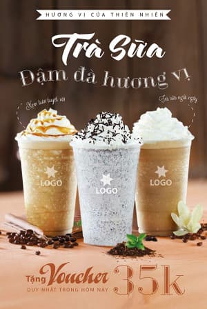 Poster quảng cáo trà sữa file EPS và AI mẫu TS001