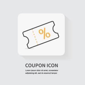 Icon phiếu giảm giá màu trắng - File AI