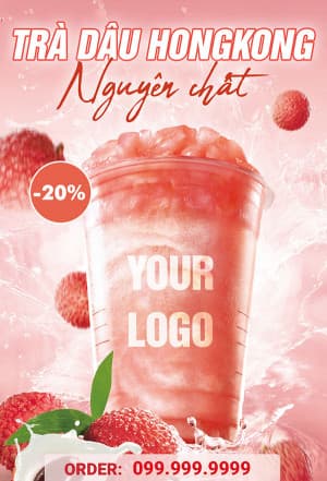 Poster quảng cáo trà vải file PSD mẫu TS0011