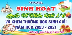 Banner vui chơi ngày quốc tế thiếu nhi file CDR mẫu TN47