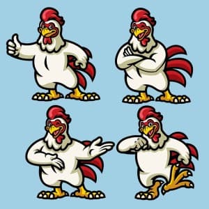 Hình ảnh chú gà đực file vector mẫu PM619