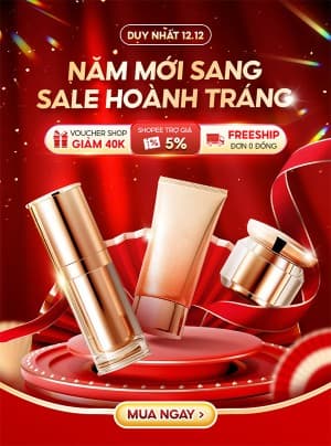 Poster mỹ phẩm dịp tết nguyên đán file PSD mẫu OC70