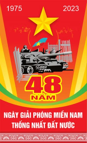 Phướn ngày lễ 30/4 và 1/5 file CDR mẫu K10