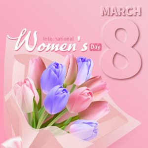 Banner chúc mừng ngày 8.3 trang trí hoa tulip file EPS