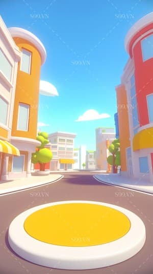 Background bục 3D trong thành phố file JPG mẫu JP128