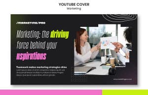 Ảnh thumb kênh youtube chủ đề marketing mẫu 22 file PSD