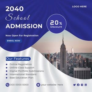 Banner tuyển sinh đại học nước ngoài file vector mẫu DH301