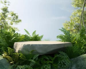 Background bục 3d thiên nhiên file JPG mẫu B157