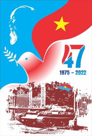 Poster chào mừng ngày thống nhất đất nước 30-4 file CDR mẫu PM793
