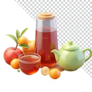 Hình ảnh cốc trà đào long nhãn file PNG mẫu JP9